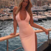 Sexy Halter Backless Dress Summer Bodycon Wrap Dresses for Women Low Cut Party Club Clothing - Image 3