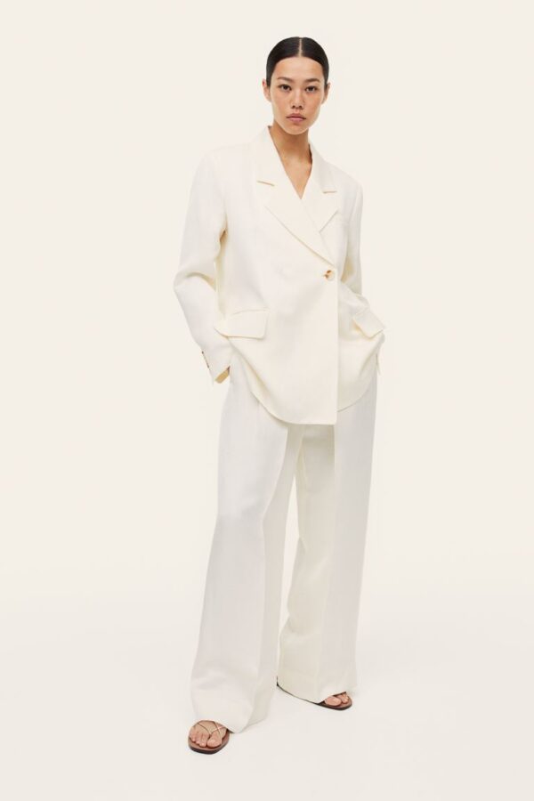 Linen-blend Dress Pants