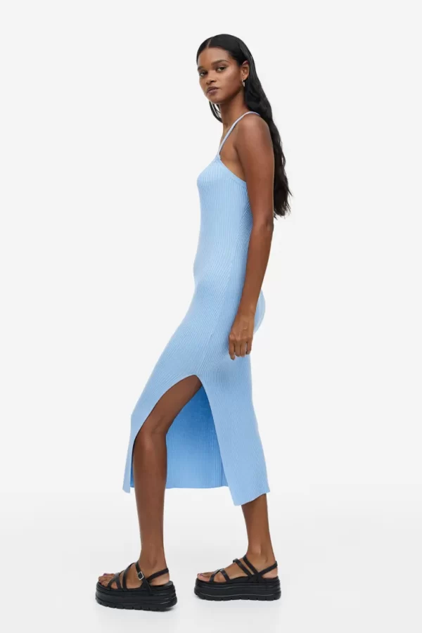 Open-backed Rib-knit Dress