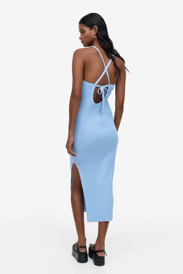 Open-backed Rib-knit Dress - Image 5